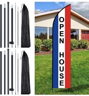 2 Sets Feather Flag Pole Kit Swooper Flutter Flag Hardware Pole Portable Flag Po
